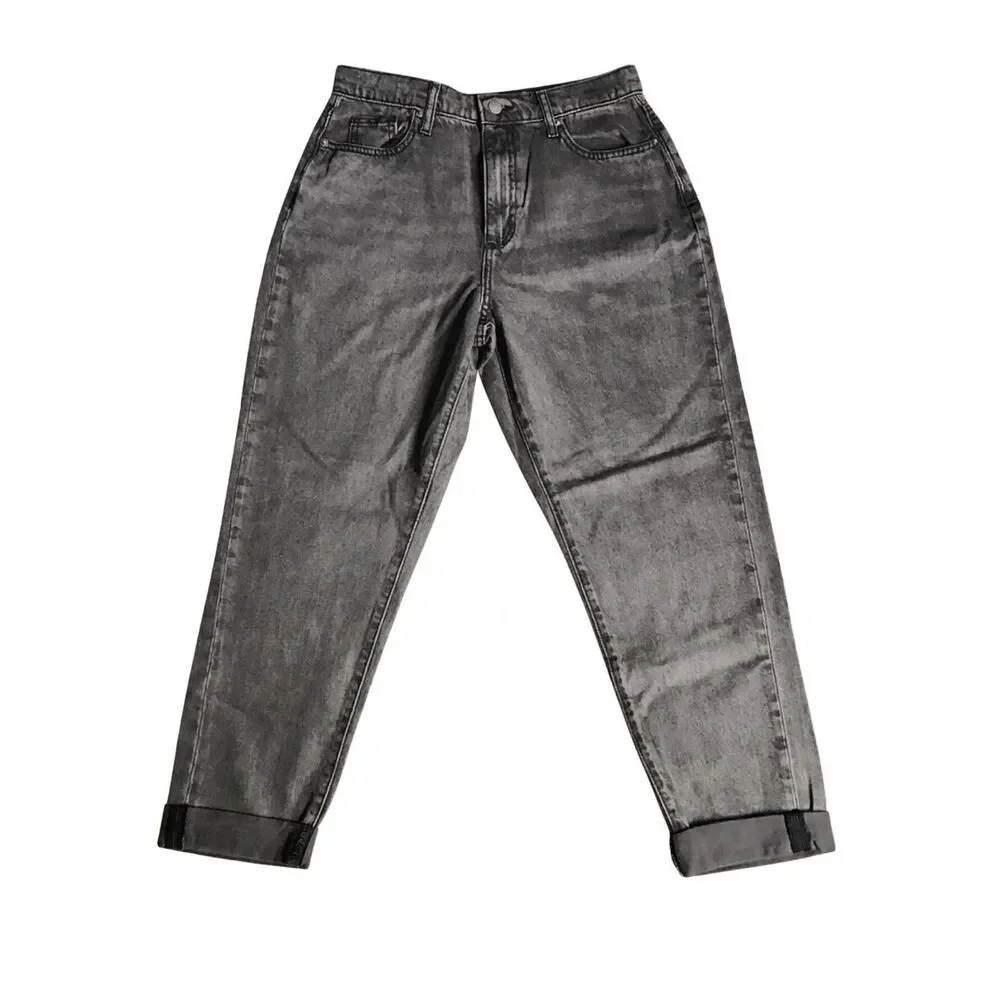 Universal Thread Black Acid Wash Boyfriend Jeans Size 4/27 R Ankle Cuffed